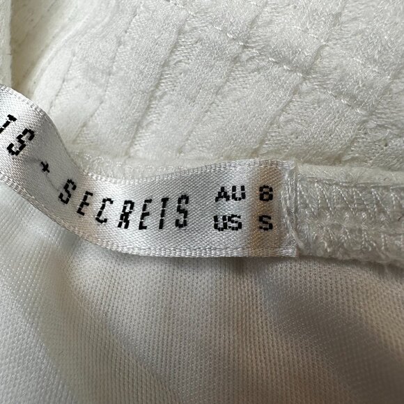 Saints + Secrets White Ribbed Knit Mini Dress Small | Graduation Bachelorette - Picture 6 of 8